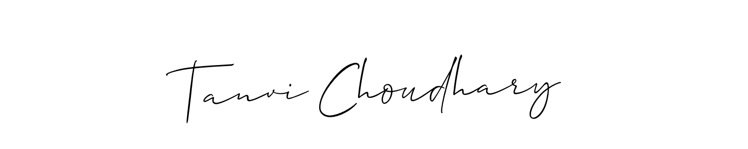 Allison_Script is a professional signature style that is perfect for those who want to add a touch of class to their signature. It is also a great choice for those who want to make their signature more unique. Get Tanvi Choudhary name to fancy signature for free. Tanvi Choudhary signature style 2 images and pictures png