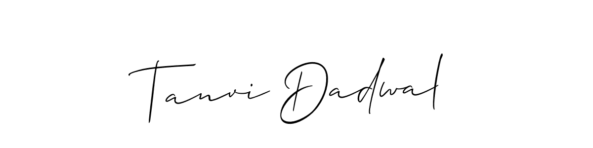 Use a signature maker to create a handwritten signature online. With this signature software, you can design (Allison_Script) your own signature for name Tanvi Dadwal. Tanvi Dadwal signature style 2 images and pictures png