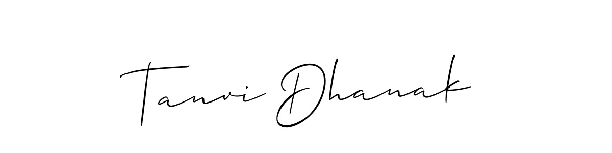 Use a signature maker to create a handwritten signature online. With this signature software, you can design (Allison_Script) your own signature for name Tanvi Dhanak. Tanvi Dhanak signature style 2 images and pictures png