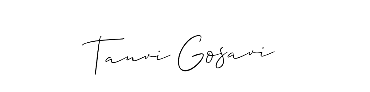 Use a signature maker to create a handwritten signature online. With this signature software, you can design (Allison_Script) your own signature for name Tanvi Gosavi. Tanvi Gosavi signature style 2 images and pictures png