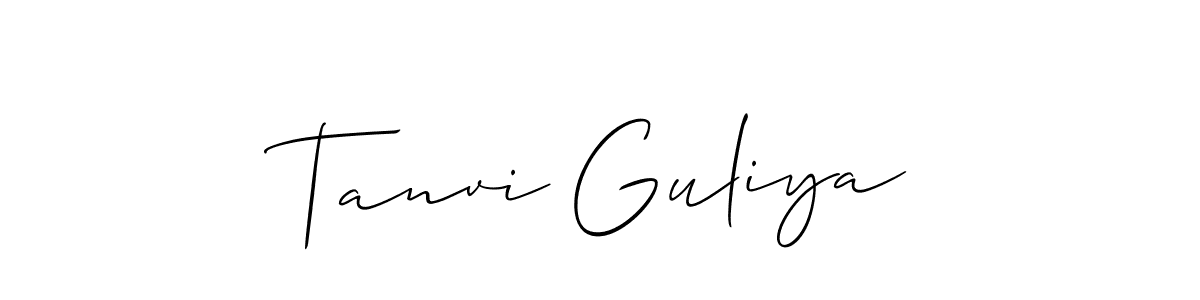 Also You can easily find your signature by using the search form. We will create Tanvi Guliya name handwritten signature images for you free of cost using Allison_Script sign style. Tanvi Guliya signature style 2 images and pictures png