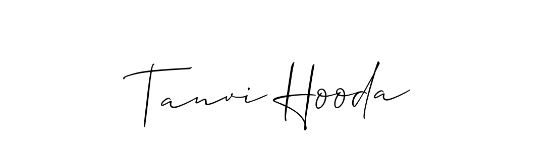 Allison_Script is a professional signature style that is perfect for those who want to add a touch of class to their signature. It is also a great choice for those who want to make their signature more unique. Get Tanvi Hooda name to fancy signature for free. Tanvi Hooda signature style 2 images and pictures png