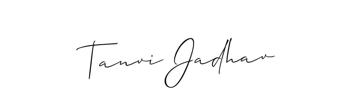 It looks lik you need a new signature style for name Tanvi Jadhav. Design unique handwritten (Allison_Script) signature with our free signature maker in just a few clicks. Tanvi Jadhav signature style 2 images and pictures png