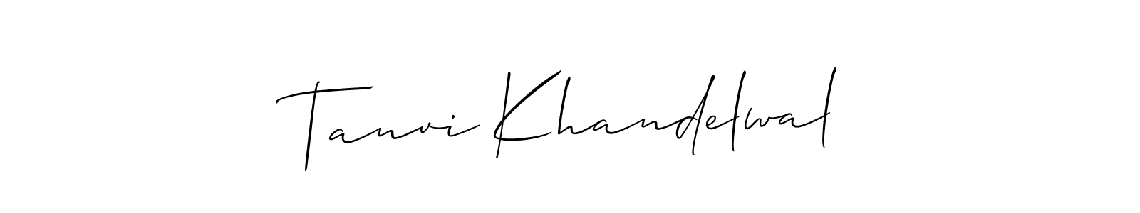 Create a beautiful signature design for name Tanvi Khandelwal. With this signature (Allison_Script) fonts, you can make a handwritten signature for free. Tanvi Khandelwal signature style 2 images and pictures png
