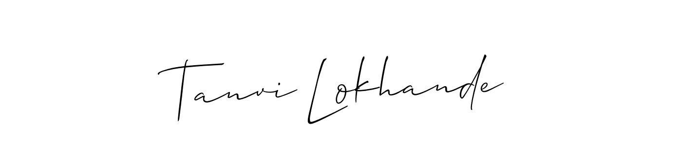 You should practise on your own different ways (Allison_Script) to write your name (Tanvi Lokhande) in signature. don't let someone else do it for you. Tanvi Lokhande signature style 2 images and pictures png