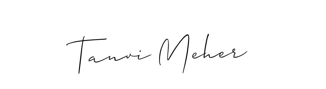 You should practise on your own different ways (Allison_Script) to write your name (Tanvi Meher) in signature. don't let someone else do it for you. Tanvi Meher signature style 2 images and pictures png