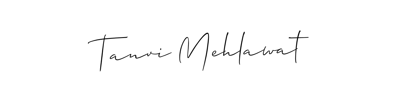 Use a signature maker to create a handwritten signature online. With this signature software, you can design (Allison_Script) your own signature for name Tanvi Mehlawat. Tanvi Mehlawat signature style 2 images and pictures png