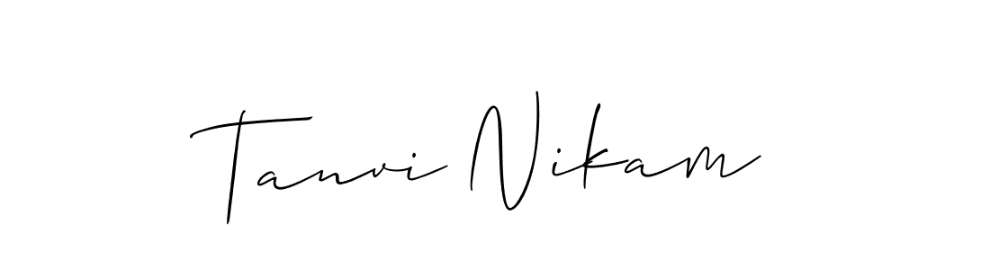 Make a beautiful signature design for name Tanvi Nikam. With this signature (Allison_Script) style, you can create a handwritten signature for free. Tanvi Nikam signature style 2 images and pictures png