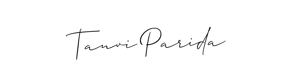 How to make Tanvi Parida name signature. Use Allison_Script style for creating short signs online. This is the latest handwritten sign. Tanvi Parida signature style 2 images and pictures png