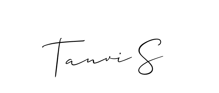 Use a signature maker to create a handwritten signature online. With this signature software, you can design (Allison_Script) your own signature for name Tanvi S. Tanvi S signature style 2 images and pictures png