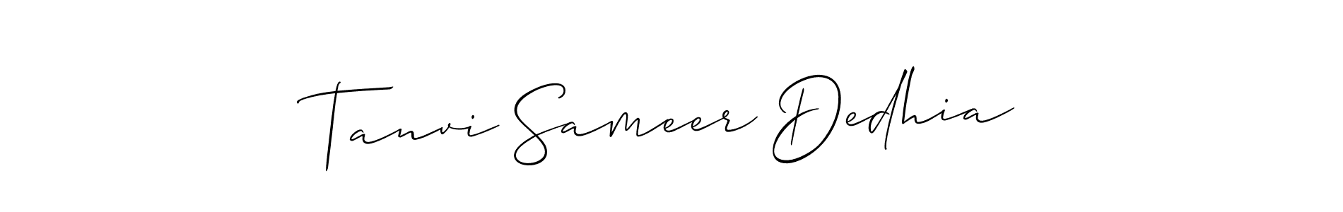 Use a signature maker to create a handwritten signature online. With this signature software, you can design (Allison_Script) your own signature for name Tanvi Sameer Dedhia. Tanvi Sameer Dedhia signature style 2 images and pictures png