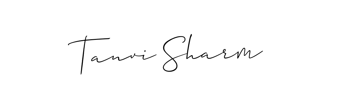 Create a beautiful signature design for name Tanvi Sharm. With this signature (Allison_Script) fonts, you can make a handwritten signature for free. Tanvi Sharm signature style 2 images and pictures png