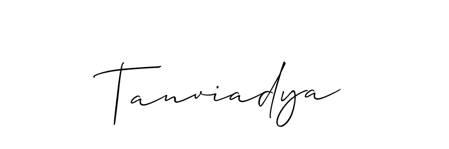 How to Draw Tanviadya signature style? Allison_Script is a latest design signature styles for name Tanviadya. Tanviadya signature style 2 images and pictures png