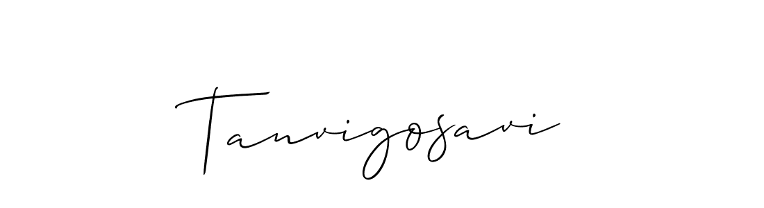 How to make Tanvigosavi name signature. Use Allison_Script style for creating short signs online. This is the latest handwritten sign. Tanvigosavi signature style 2 images and pictures png