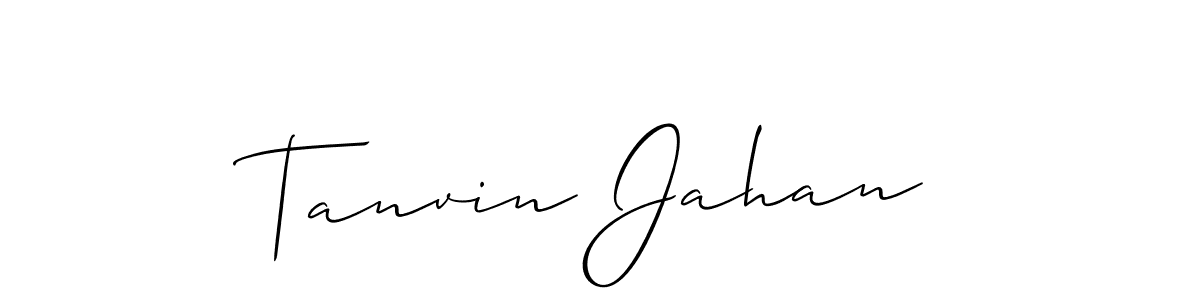 The best way (Allison_Script) to make a short signature is to pick only two or three words in your name. The name Tanvin Jahan include a total of six letters. For converting this name. Tanvin Jahan signature style 2 images and pictures png