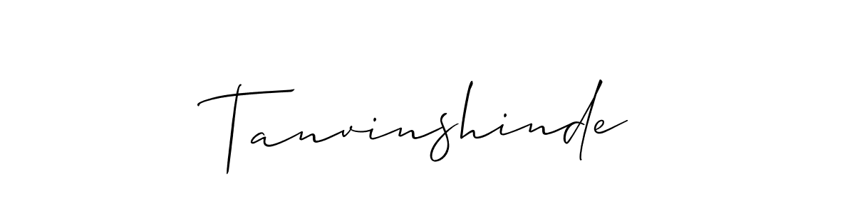 Create a beautiful signature design for name Tanvinshinde. With this signature (Allison_Script) fonts, you can make a handwritten signature for free. Tanvinshinde signature style 2 images and pictures png