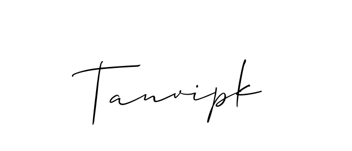 Design your own signature with our free online signature maker. With this signature software, you can create a handwritten (Allison_Script) signature for name Tanvipk. Tanvipk signature style 2 images and pictures png