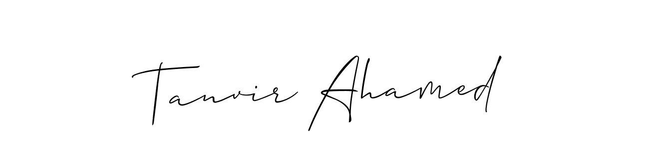 Tanvir Ahamed stylish signature style. Best Handwritten Sign (Allison_Script) for my name. Handwritten Signature Collection Ideas for my name Tanvir Ahamed. Tanvir Ahamed signature style 2 images and pictures png