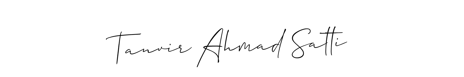 Tanvir Ahmad Satti stylish signature style. Best Handwritten Sign (Allison_Script) for my name. Handwritten Signature Collection Ideas for my name Tanvir Ahmad Satti. Tanvir Ahmad Satti signature style 2 images and pictures png