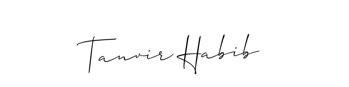 Also You can easily find your signature by using the search form. We will create Tanvir Habib name handwritten signature images for you free of cost using Allison_Script sign style. Tanvir Habib signature style 2 images and pictures png