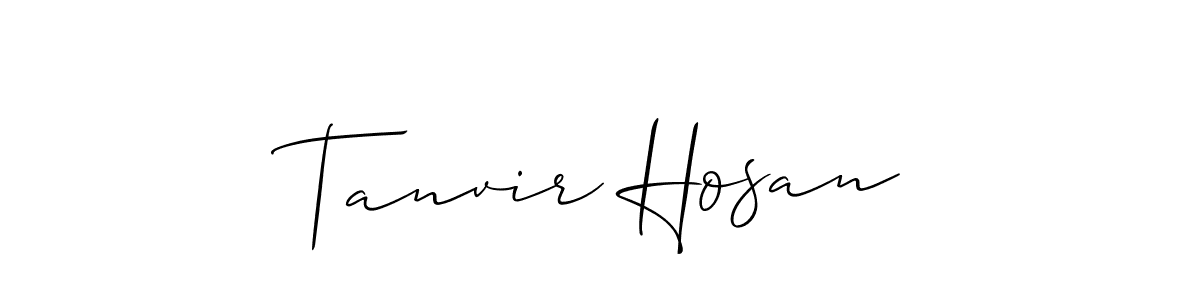 Use a signature maker to create a handwritten signature online. With this signature software, you can design (Allison_Script) your own signature for name Tanvir Hosan. Tanvir Hosan signature style 2 images and pictures png