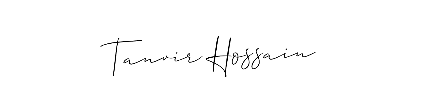 Allison_Script is a professional signature style that is perfect for those who want to add a touch of class to their signature. It is also a great choice for those who want to make their signature more unique. Get Tanvir Hossain name to fancy signature for free. Tanvir Hossain signature style 2 images and pictures png