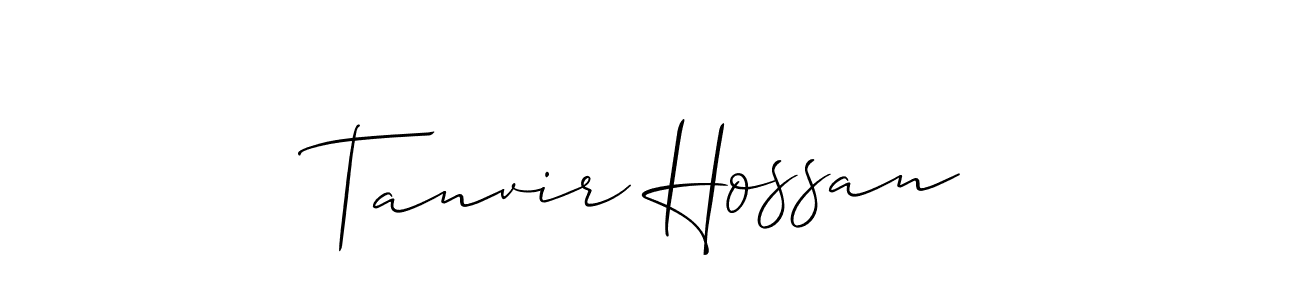 How to make Tanvir Hossan signature? Allison_Script is a professional autograph style. Create handwritten signature for Tanvir Hossan name. Tanvir Hossan signature style 2 images and pictures png