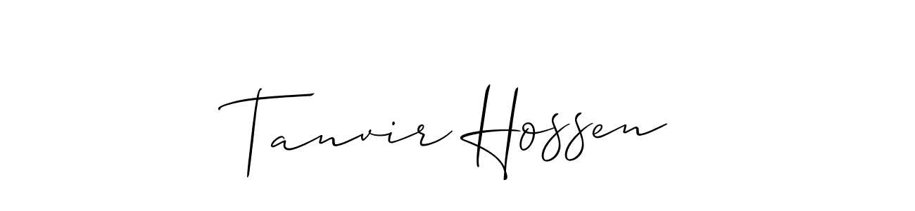 Use a signature maker to create a handwritten signature online. With this signature software, you can design (Allison_Script) your own signature for name Tanvir Hossen. Tanvir Hossen signature style 2 images and pictures png