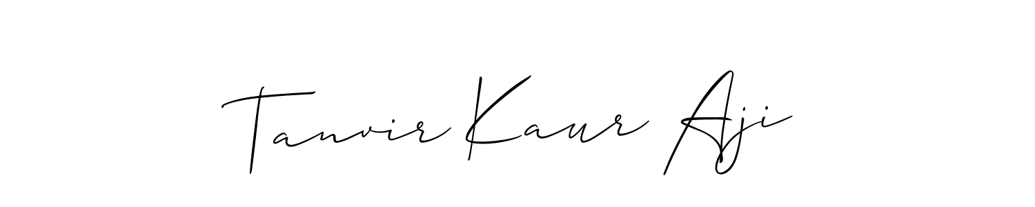 Also we have Tanvir Kaur Aji name is the best signature style. Create professional handwritten signature collection using Allison_Script autograph style. Tanvir Kaur Aji signature style 2 images and pictures png
