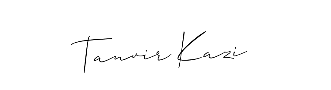 Allison_Script is a professional signature style that is perfect for those who want to add a touch of class to their signature. It is also a great choice for those who want to make their signature more unique. Get Tanvir Kazi name to fancy signature for free. Tanvir Kazi signature style 2 images and pictures png