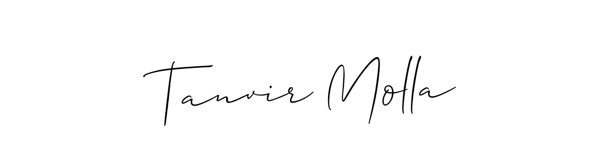 How to Draw Tanvir Molla signature style? Allison_Script is a latest design signature styles for name Tanvir Molla. Tanvir Molla signature style 2 images and pictures png