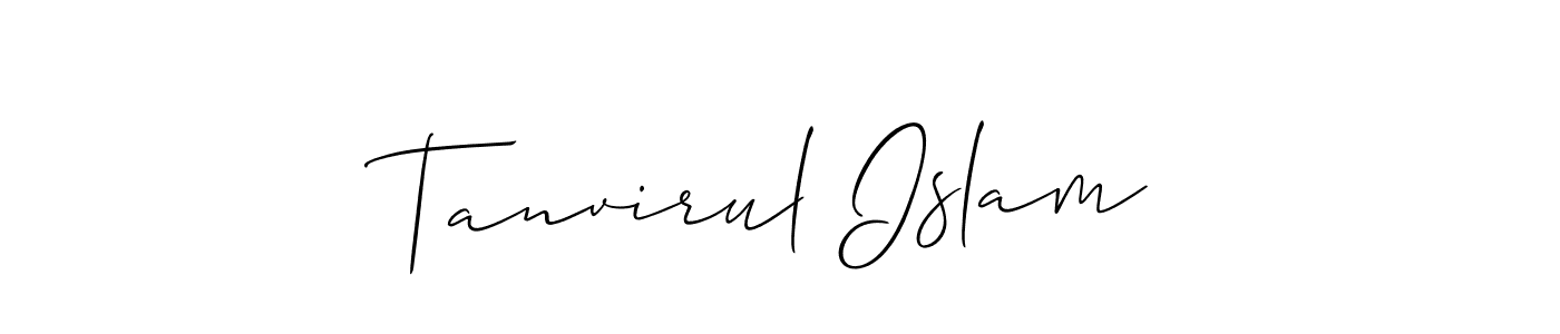 How to make Tanvirul Islam name signature. Use Allison_Script style for creating short signs online. This is the latest handwritten sign. Tanvirul Islam signature style 2 images and pictures png
