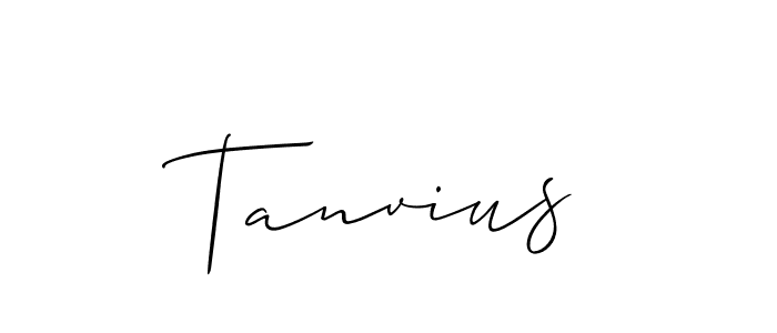 Make a beautiful signature design for name Tanvius. With this signature (Allison_Script) style, you can create a handwritten signature for free. Tanvius signature style 2 images and pictures png