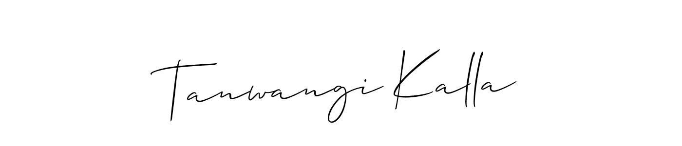 How to Draw Tanwangi Kalla signature style? Allison_Script is a latest design signature styles for name Tanwangi Kalla. Tanwangi Kalla signature style 2 images and pictures png