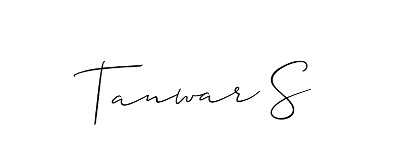 The best way (Allison_Script) to make a short signature is to pick only two or three words in your name. The name Tanwar S include a total of six letters. For converting this name. Tanwar S signature style 2 images and pictures png