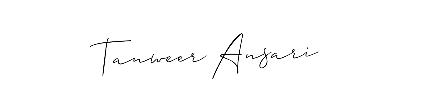 How to make Tanweer Ansari signature? Allison_Script is a professional autograph style. Create handwritten signature for Tanweer Ansari name. Tanweer Ansari signature style 2 images and pictures png