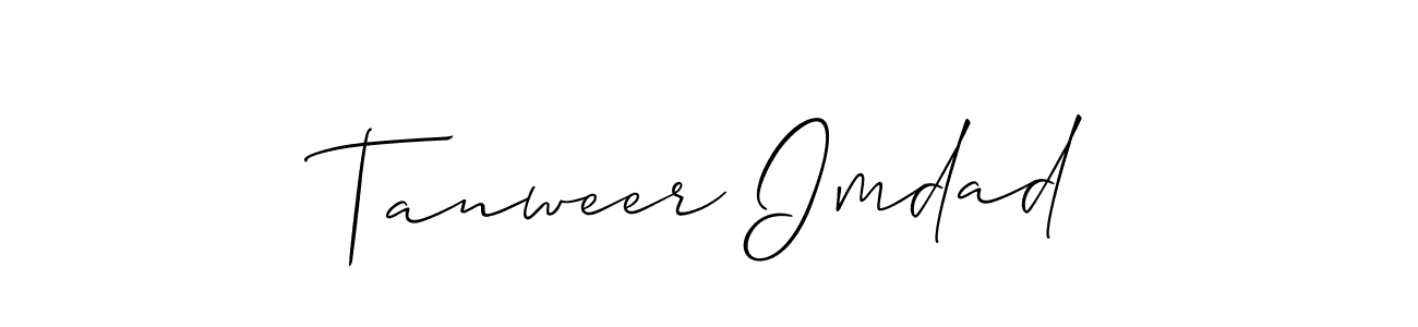 Also we have Tanweer Imdad name is the best signature style. Create professional handwritten signature collection using Allison_Script autograph style. Tanweer Imdad signature style 2 images and pictures png