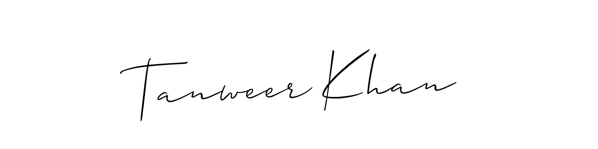 Design your own signature with our free online signature maker. With this signature software, you can create a handwritten (Allison_Script) signature for name Tanweer Khan. Tanweer Khan signature style 2 images and pictures png