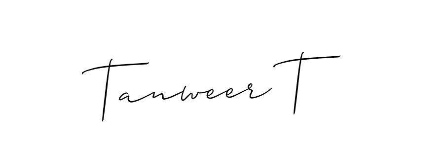 You can use this online signature creator to create a handwritten signature for the name Tanweer T. This is the best online autograph maker. Tanweer T signature style 2 images and pictures png