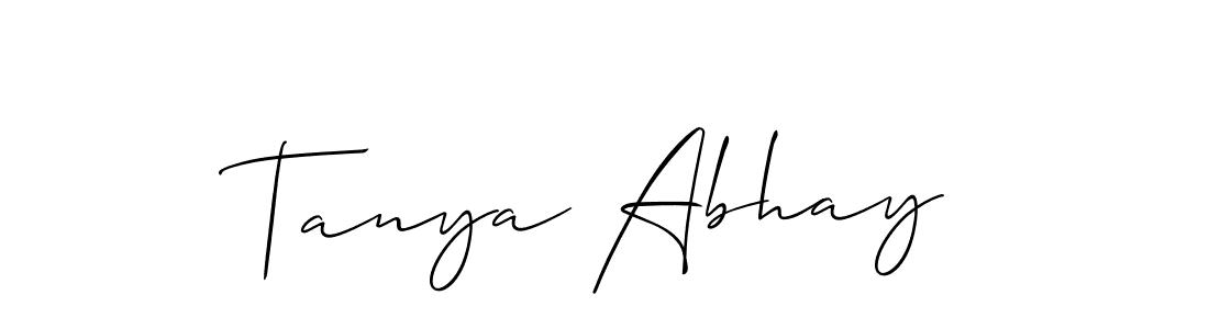 Make a short Tanya Abhay signature style. Manage your documents anywhere anytime using Allison_Script. Create and add eSignatures, submit forms, share and send files easily. Tanya Abhay signature style 2 images and pictures png