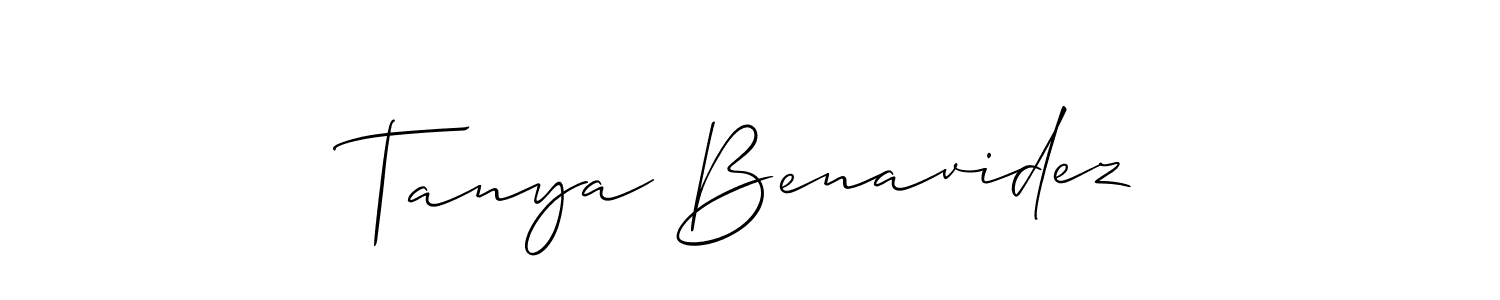 You should practise on your own different ways (Allison_Script) to write your name (Tanya Benavidez) in signature. don't let someone else do it for you. Tanya Benavidez signature style 2 images and pictures png