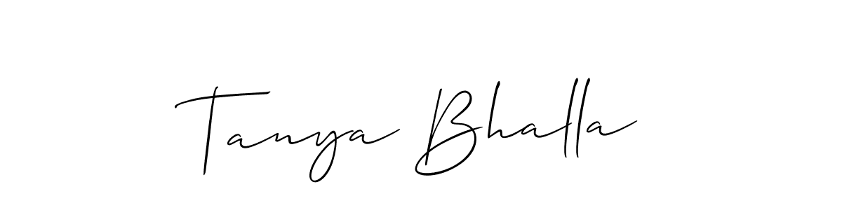 Make a beautiful signature design for name Tanya Bhalla. With this signature (Allison_Script) style, you can create a handwritten signature for free. Tanya Bhalla signature style 2 images and pictures png