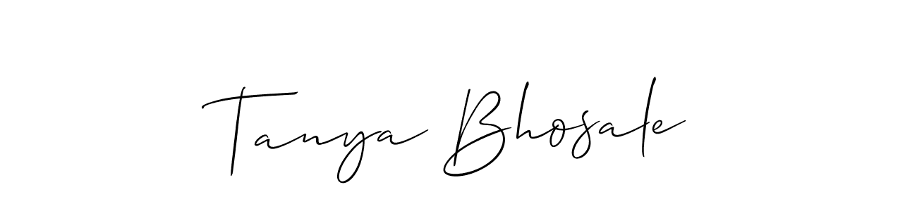 It looks lik you need a new signature style for name Tanya Bhosale. Design unique handwritten (Allison_Script) signature with our free signature maker in just a few clicks. Tanya Bhosale signature style 2 images and pictures png