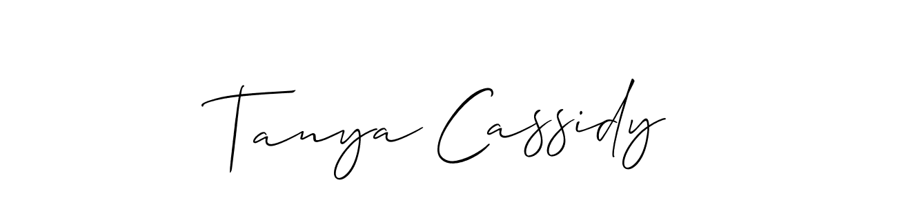 Create a beautiful signature design for name Tanya Cassidy. With this signature (Allison_Script) fonts, you can make a handwritten signature for free. Tanya Cassidy signature style 2 images and pictures png