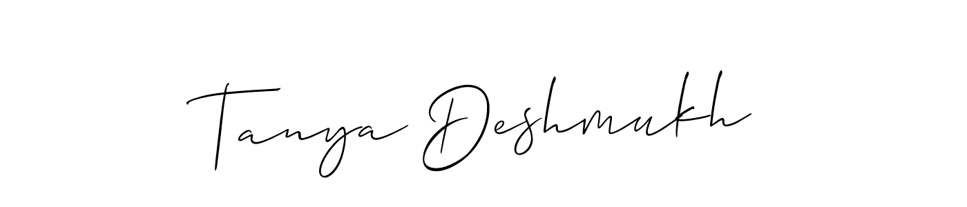 Make a short Tanya Deshmukh signature style. Manage your documents anywhere anytime using Allison_Script. Create and add eSignatures, submit forms, share and send files easily. Tanya Deshmukh signature style 2 images and pictures png