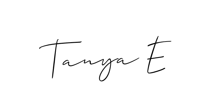 Create a beautiful signature design for name Tanya E. With this signature (Allison_Script) fonts, you can make a handwritten signature for free. Tanya E signature style 2 images and pictures png
