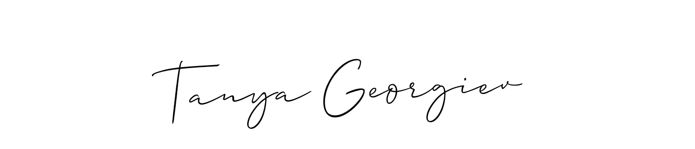 How to make Tanya Georgiev name signature. Use Allison_Script style for creating short signs online. This is the latest handwritten sign. Tanya Georgiev signature style 2 images and pictures png
