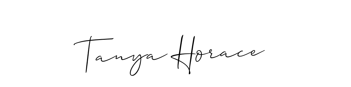 Create a beautiful signature design for name Tanya Horace. With this signature (Allison_Script) fonts, you can make a handwritten signature for free. Tanya Horace signature style 2 images and pictures png