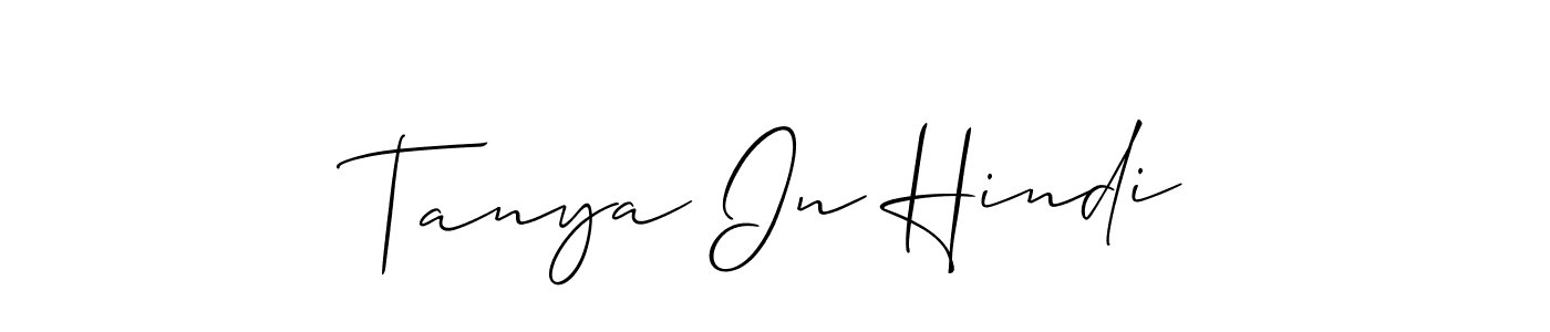 Check out images of Autograph of Tanya In Hindi name. Actor Tanya In Hindi Signature Style. Allison_Script is a professional sign style online. Tanya In Hindi signature style 2 images and pictures png