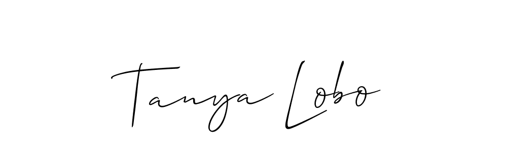 Make a beautiful signature design for name Tanya Lobo. With this signature (Allison_Script) style, you can create a handwritten signature for free. Tanya Lobo signature style 2 images and pictures png